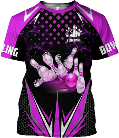 MoonArt Personalized Name Bowling Shirts for Men and Women 3D, Bowling Shirts for Team Bowling, Bowling Shirts Gift