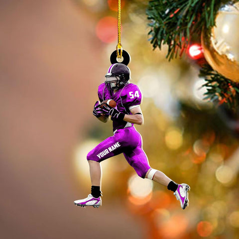 Artparel Personalized Football Ornament Customized Football Christmas Ornaments Football Ornament Christmas Hanging D��cor Gift for Football Fans Football Gifts Gift for Football (FB 24)