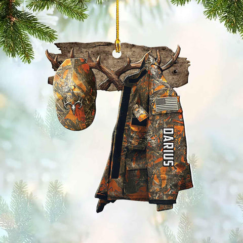 mostprints Personalized Hunting Ornament, Hunter Vest Ornament, Hunting Christmas Ornament, Hunter Christmas Ornament Hanging Tree Decor, Christmas Hunting Gifts (Hunting 5)