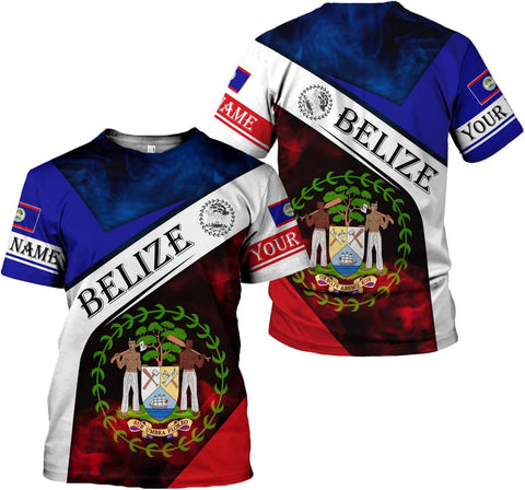 Personalized Belize Shirt for Men and Women, Coat of Arms of Belize Flag Flag Shirt, Belizean Country Flag Gift