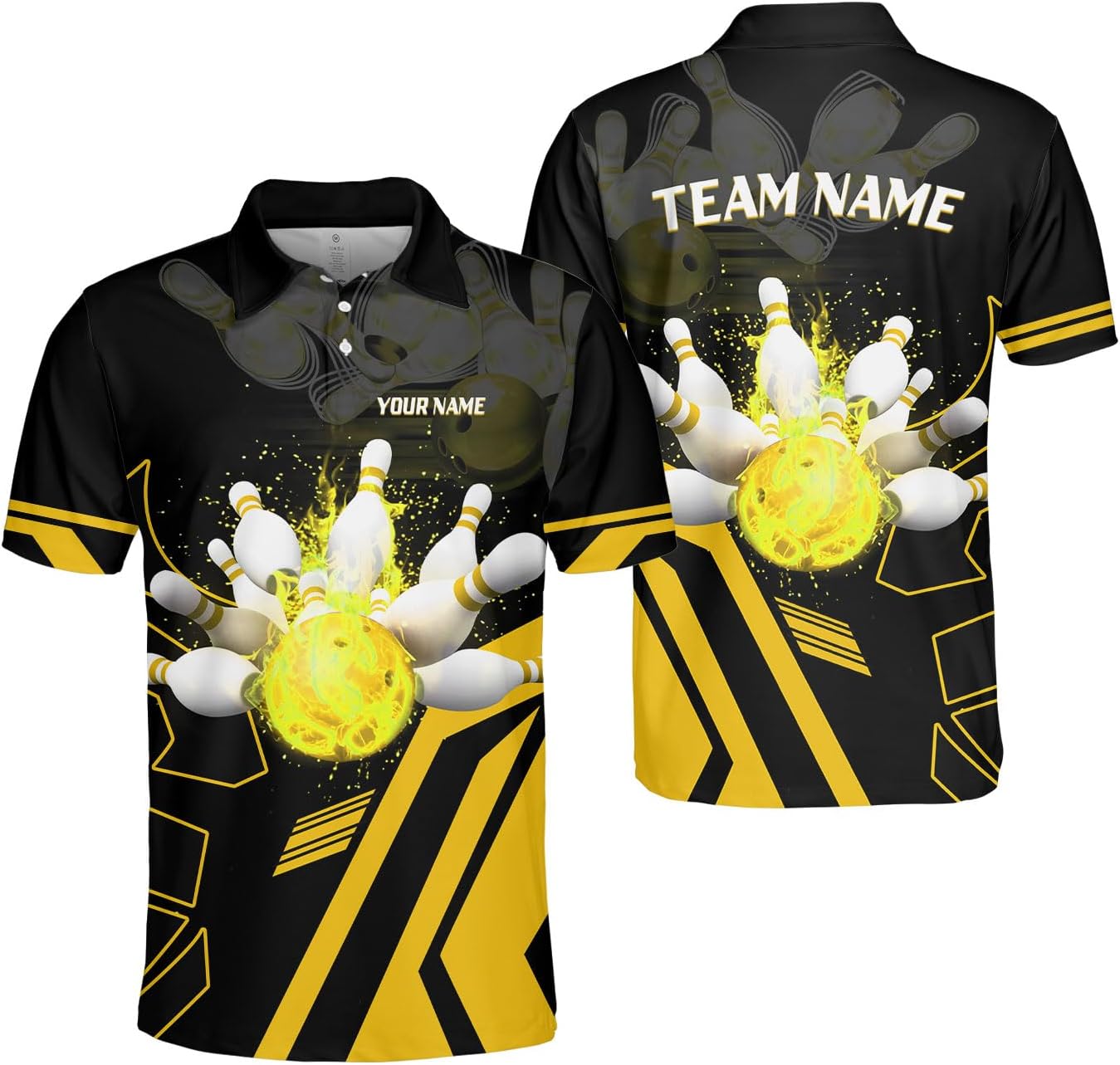 Custom Bowling Polo Shirts for Men and Women Personalized Team Name Customized Bowling 3D Short Sleeve Polo Shirt Gift Unisex