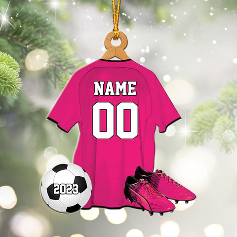 mostprints Personalized Soccer Christmas Ornament, Soccer Ornament for Boys, Soccer Team Ornaments, Gifts for The Soccer Player, Soccer Player Ornament, Soccer Gift Tree Hanging (SC12)