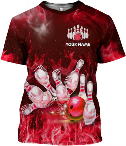 Pretyprints Personalized Bowling Shirt - Custom Bowling Gift for Women & Men
