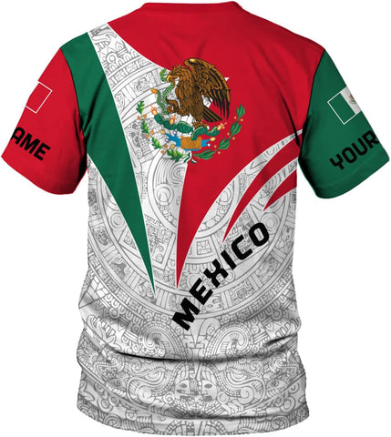 Mostprints Personalized Name Mexican Shirts for Men 3D, Customized Mexico Shirts for Men, Mexico Shirts for Women Mexico Shirt