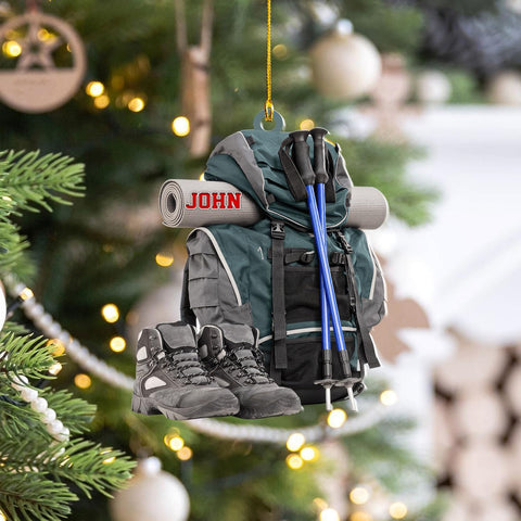Personalized Hiking Ornaments for Christmas Tree, Hiking Ornament Gift for Hiker Women and Men, Mountain Hiking Ornament Gift for Hiking Lover, Mountain Climber, Through Hiker Ornament (Style 8)
