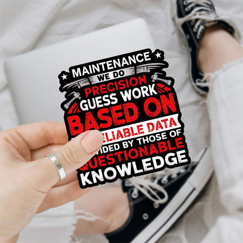 3 Pcs Maintenance Technician Sticker We Do Precision Guess Work Sticker, Stickers for Hard Hats for Men, Funny Electrician Stickers- Vinyl Sticker 3 Inches for Water Bottles Laptop Phone Car Helmet