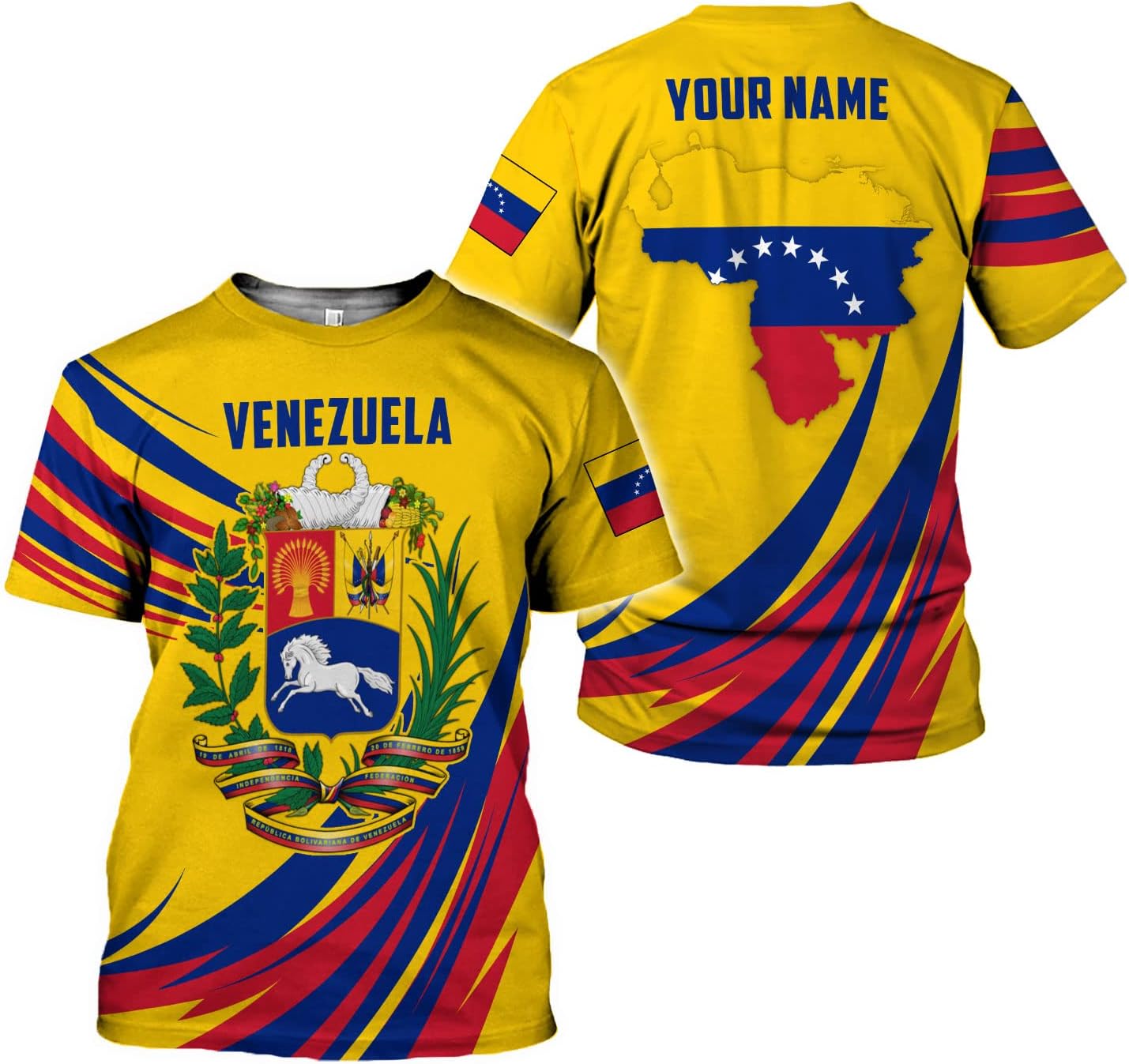 Royal Fight Personalized Coat of Arms Shirt with Venezuela Flag - Pride Shirts for Men & Women
