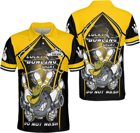 Ligthuy Personalized Name Bowling Polo Shirts 3D for Men and Women, Bowling Shirt, Bowling Shirts for Men Team Bowling Shirt