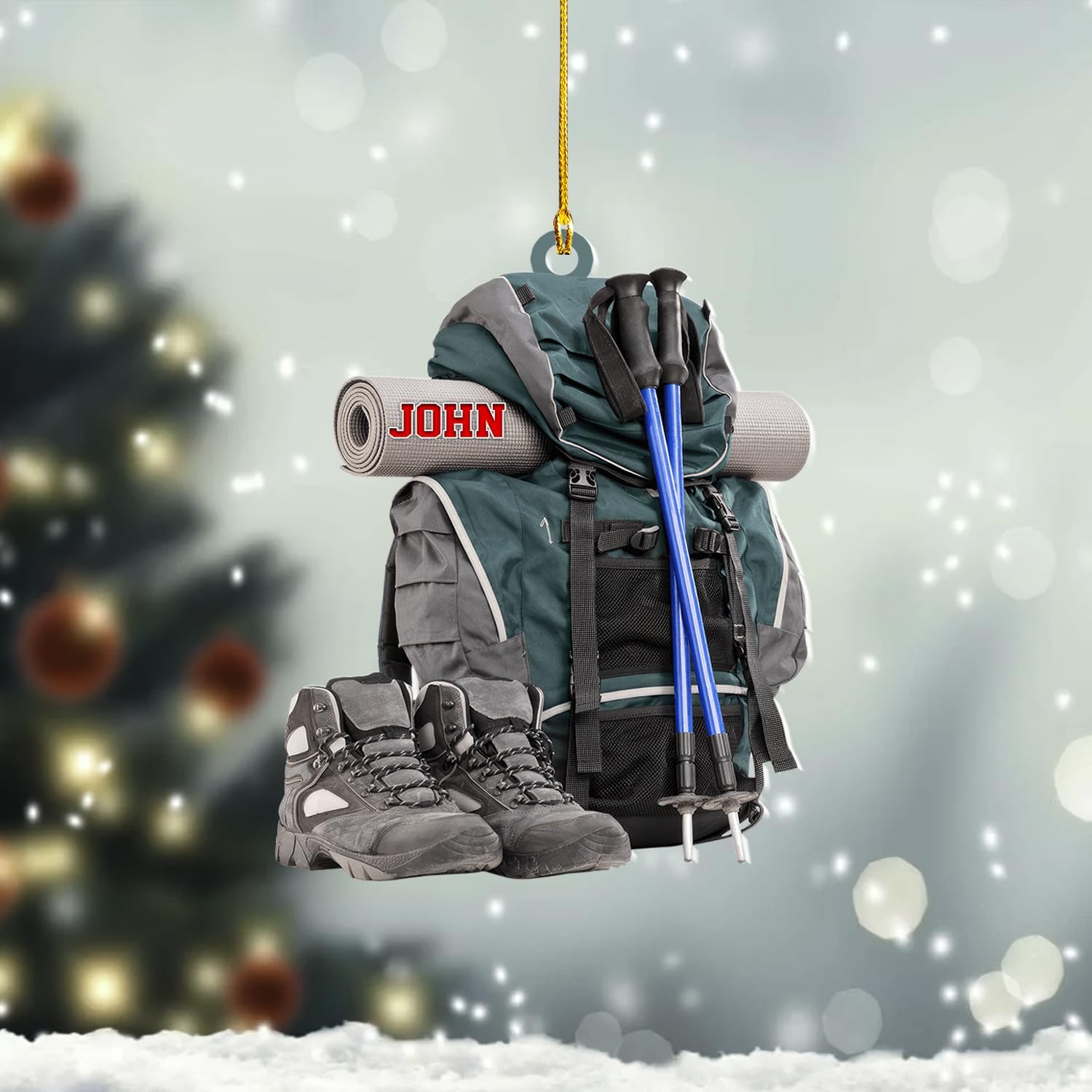 Personalized Hiking Ornaments for Christmas Tree, Hiking Ornament Gift for Hiker Women and Men, Mountain Hiking Ornament Gift for Hiking Lover, Mountain Climber, Through Hiker Ornament (Style 8)