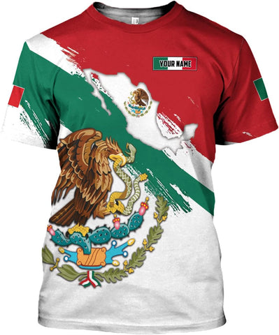 Royal Fight Personalized Mexico Shirts, Mexican Shirts for Men, Customized Mexico T-Shirt for Men, Mexico Eagle Flag Shirt