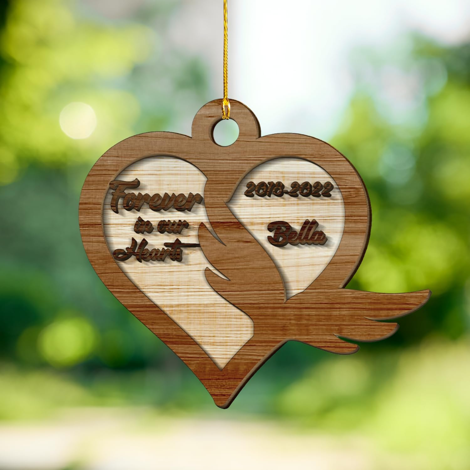 MAPrints Personalized Layered Wooden Dog Cat Paw Ornament Christmas 2024, Custom Dog Paw Suncatcher Wood Ornaments with Names, Pet Paw Wooden Dog Ornament, Pet Paw Christmas Ornament (PAW 3)