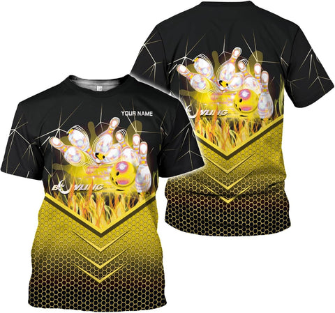Rivelus Personalized Name Bowling Shirts for Men and Women 3D, Bowling Shirts for Team Bowling, Bowling Shirts Gift