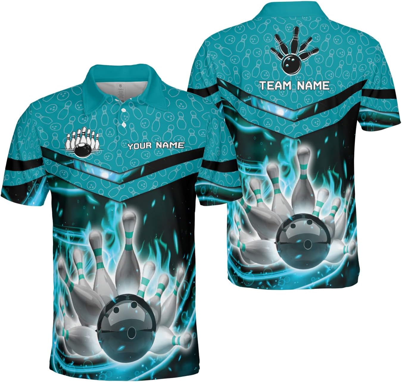 Mostprints Personalized Name Bowling Polo Shirts 3D for Men and Women, Bowling shirt, Bowling Shirts for Men Team Bowling Shirt