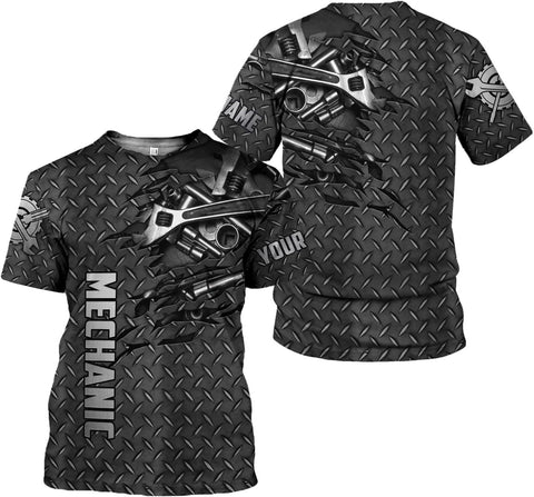 Mostefy Personalized Name Mechanic Shirt 3D, Custom Name Mechanic Shirts, Tool Box Mechanic for Men and Women Full Size S-5XL TS08