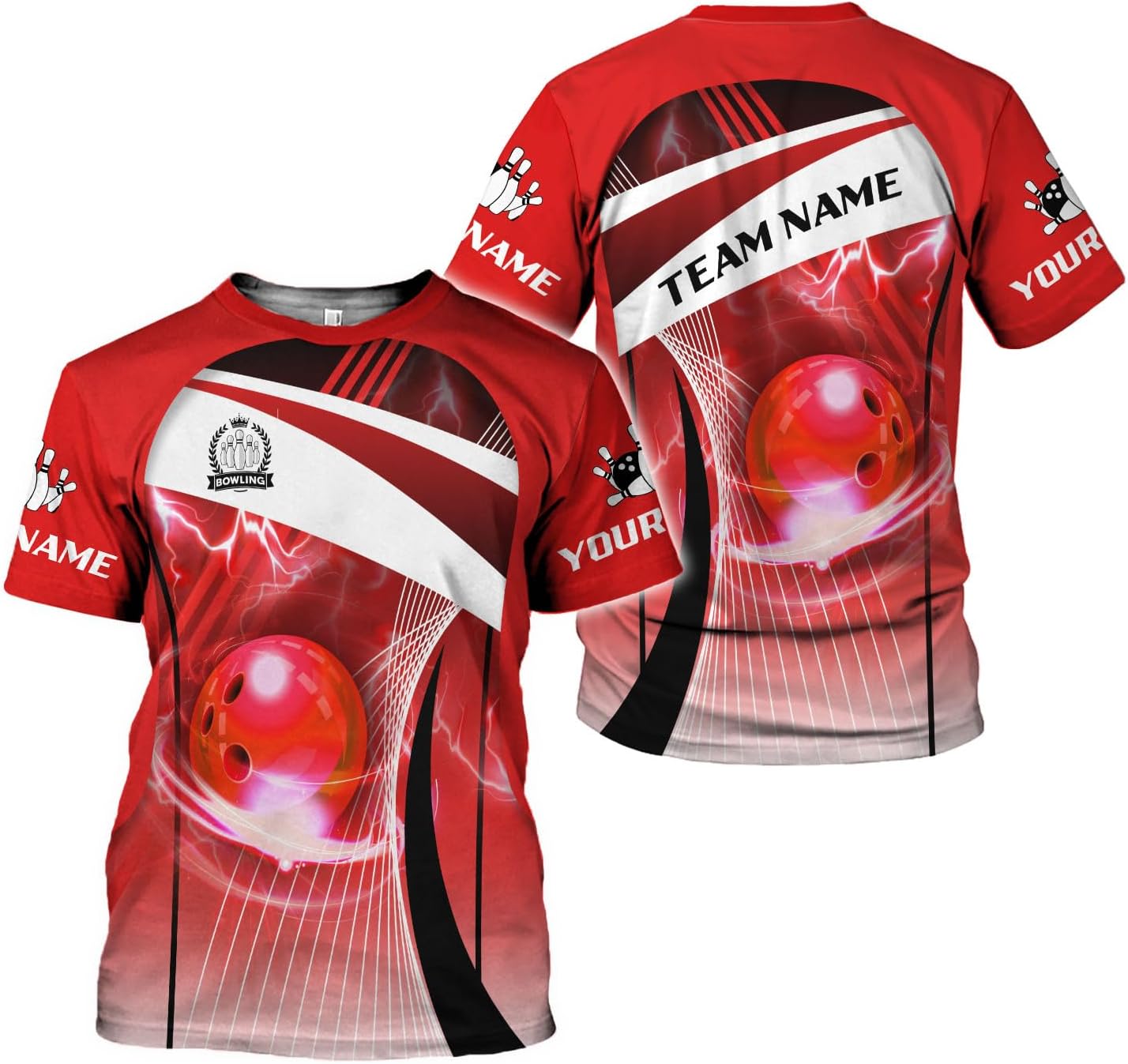 Rivelus Personalized Name Bowling Shirts for Men and Women 3D, Bowling Shirts for Team Bowling, Bowling Shirts Gift 4