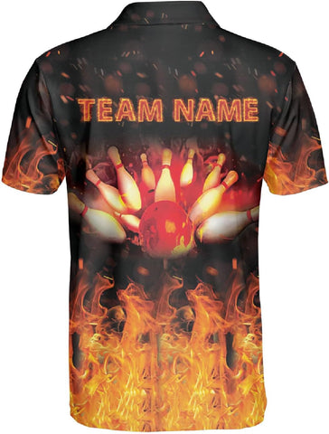 Custom 3D Bowling Polo Shirts for Men and Women Personalized Team Name Gift Unisex Customized Bowling Short Sleeve Polo Shirt