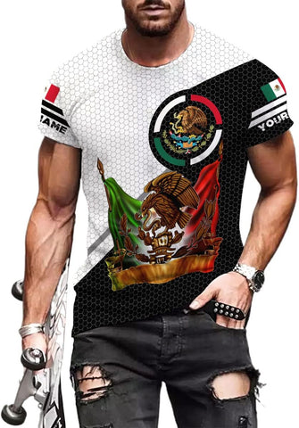 Personalized Name Mexican Shirts for Men, Customized Mexico Shirts for Men, Mexico Shirts for Women Mexico Shirt Eagle Flag