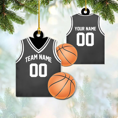 mostprints Personalized Basketball Ornaments, Basketball Christmas Ornament, Custom Basketball Player Ornament, Basketball Ornaments for Christmas Tree, Basketball Team Ornament (B5)