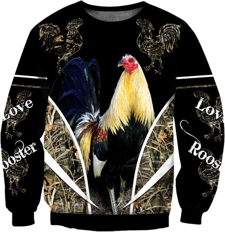 Rooster 3D Unisex Hoodie, T Shirt, Zip Up Hoodie, Sweatshirt for Men AD1247 Multicolor
