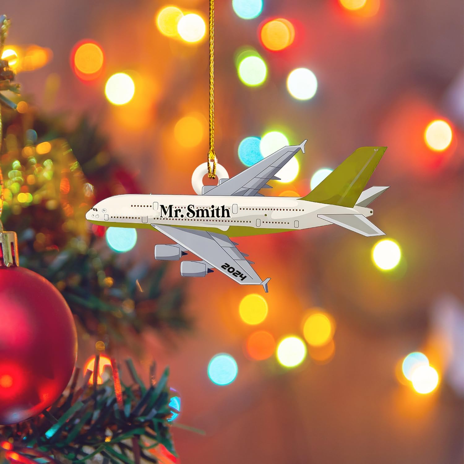 Podagree Personalized Airplane Ornaments for Christmas Tree - Airplane Christmas Ornament 2023, Pilot Airplane Captain Christmas Tree 2023, Pilot Ornament Xmas Gifts Christmas Pilot Flight (APL5)