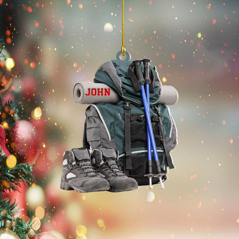 Personalized Hiking Ornaments for Christmas Tree, Hiking Ornament Gift for Hiker Women and Men, Mountain Hiking Ornament Gift for Hiking Lover, Mountain Climber, Through Hiker Ornament (Style 8)