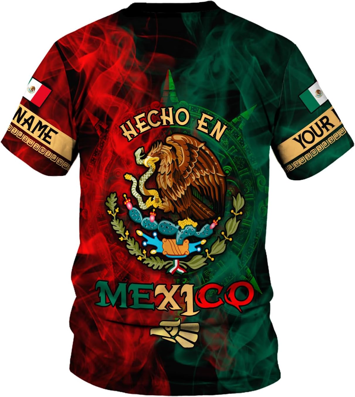 RoyalBro Personalized Mexico Shirt, Camisas de Mexico Customized Mexican Shirts Mexican Flag Mexico 3D Shirt for Men Women