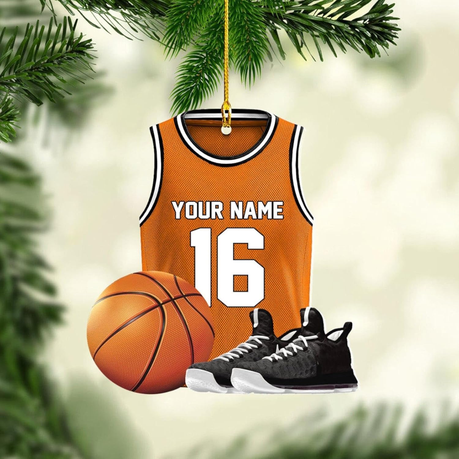 Artparel Personalized Basketball Ornaments, Basketball Christmas Ornament, Car Ornament, Custom Basketball Player Ornament, Basketball Ornaments for Christmas Tree (BKBV 15)