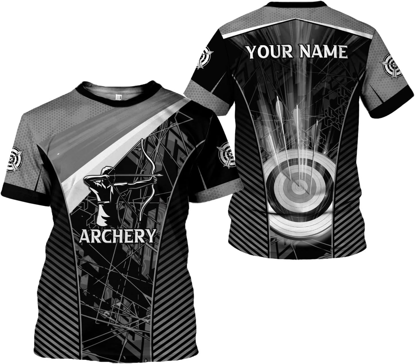 Custom Archery T-Shirt Bow and Arrow Personalized 3D Shirts for Archer Men Women Target Team Archery Apparel Gifts