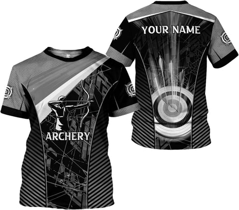 Custom Archery T-Shirt Bow and Arrow Personalized 3D Shirts for Archer Men Women Target Team Archery Apparel Gifts