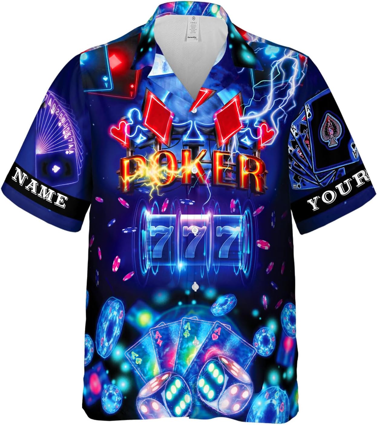 Custom Poker Hawai Shirts for Men Poker Hawaiian Shirt Gambling Casino Fire Short Sleeve Button Down Shirt Summer Beach Shirt