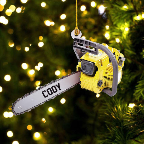 Podagree Personalized Name Arborist Ornament for Xmas 2023, Customized Chainsaw Ornament Aborist Christmas Wood, Plastic Ornament Tree Hanging Ornament Pine Decorations for Friends Family (AB1)