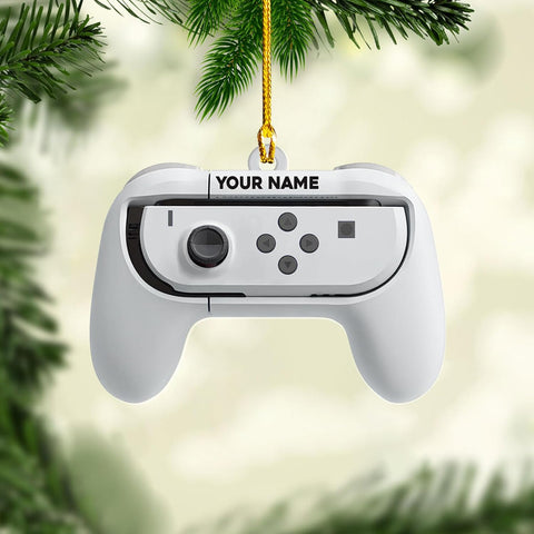 Artparel Personalized Gamer Ornament Custom Name Game Controller Ornament Shape Flat Computer Ornament for Gamer Gaming Ornament Gamer Christmas Ornament (GC12)