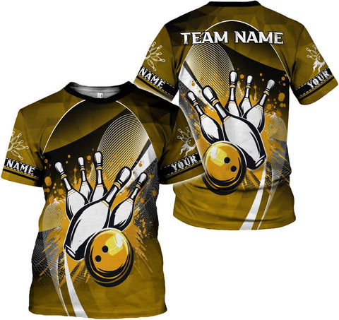 Rivelus Personalized Name Bowling Shirts for Men and Women 3D, Bowling Shirts for Team Bowling, Bowling Shirts Gift