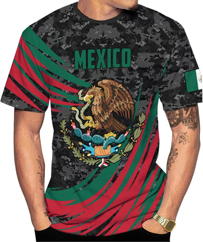 RoyalBro Personalized Mexico Shirt, Camisas de Mexico Customized Mexican Shirts Mexican Flag Mexico 3D Shirt for Men Women