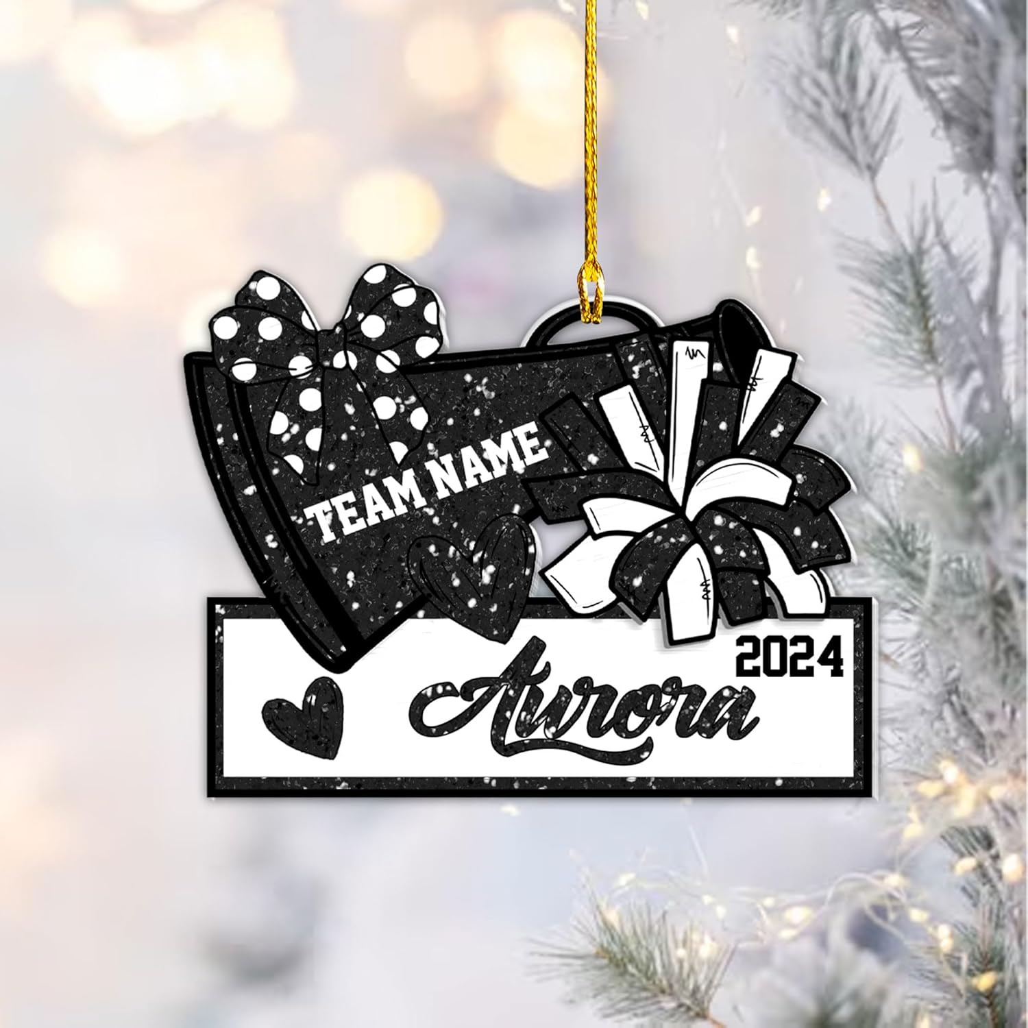 Suseaz Personalized Cheerleader Ornament 2024, Cheerleader Christmas Ornaments, Cheer Christmas Ornament, Cheerleading Ornament 2024, Cheer Ornaments for Christmas Tree (Acrylic, Cheer6)