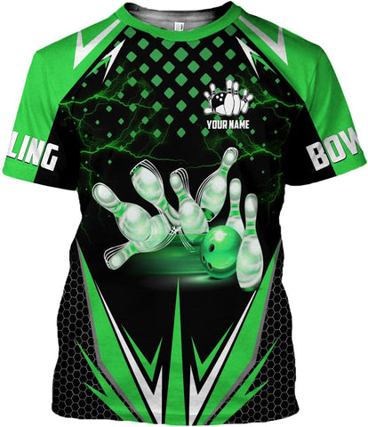MoonArt Personalized Name Bowling Shirts for Men and Women 3D, Bowling Shirts for Team Bowling, Bowling Shirts Gift