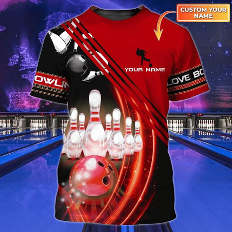 Custom Bowling Shirt Personalized Name Shirts Gift for Women & Men Womens Polo Team 3D Unisex Jersey Short Sleeve Funny