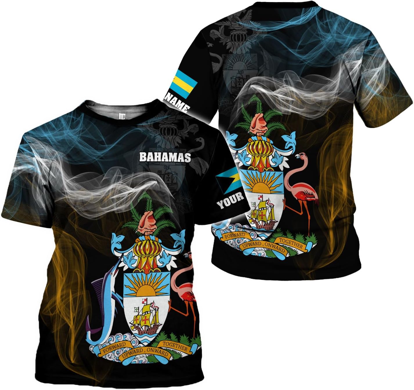 Personalized Bahamas Shirt 3D Custom Bahamas Flag Shirt for Men and Women Bahamas Pride Shirt