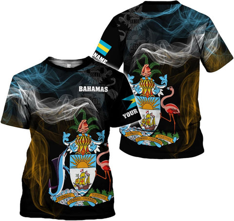 Personalized Bahamas Shirt 3D Custom Bahamas Flag Shirt for Men and Women Bahamas Pride Shirt