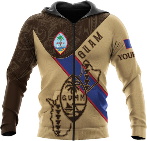 Vybonz Personalized Guam Hoodie - Guahan Pride Zip Hoodie for Men & Women