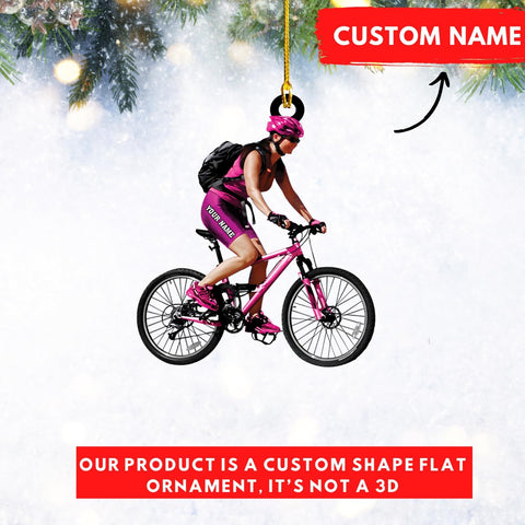 Personalized Mountain Biking Ornament, Custom Name & Year Christmas Tree Ornaments 2024, Xmas Cyclist Gifts, Mountain Bike Biking Rider Xmas Holiday Keepsake, Bicycle Racing Sport Presents (Style 9)