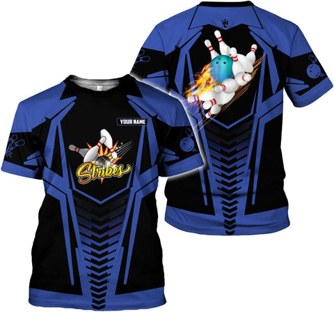 Rivelus Personalized Name Bowling Shirts for Men and Women 3D, Bowling Shirts for Team Bowling, Bowling Shirts Gift