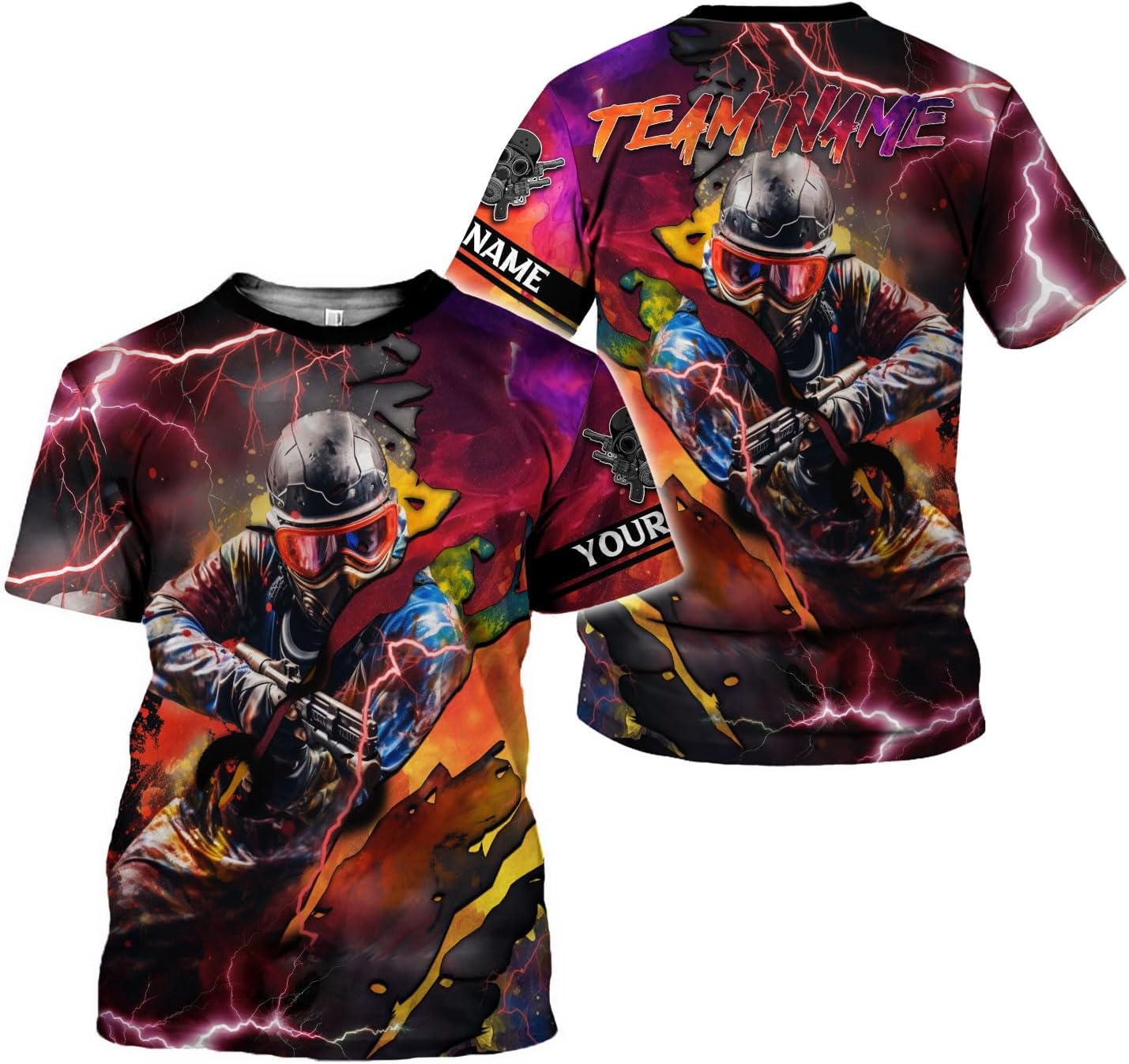 Personalized Paintball 3D Shirt Paintball Mask Shooting Paintballer Gun T-Shirt Paintball Player T-Shirt Gamer Team Uniforms