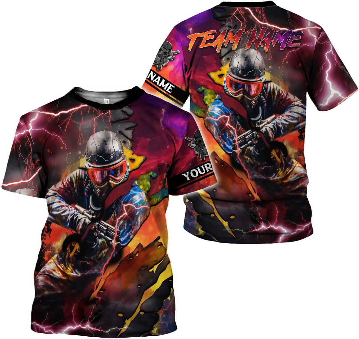 Personalized Paintball 3D Shirt Paintball Mask Shooting Paintballer Gun T-Shirt Paintball Player T-Shirt Gamer Team Uniforms