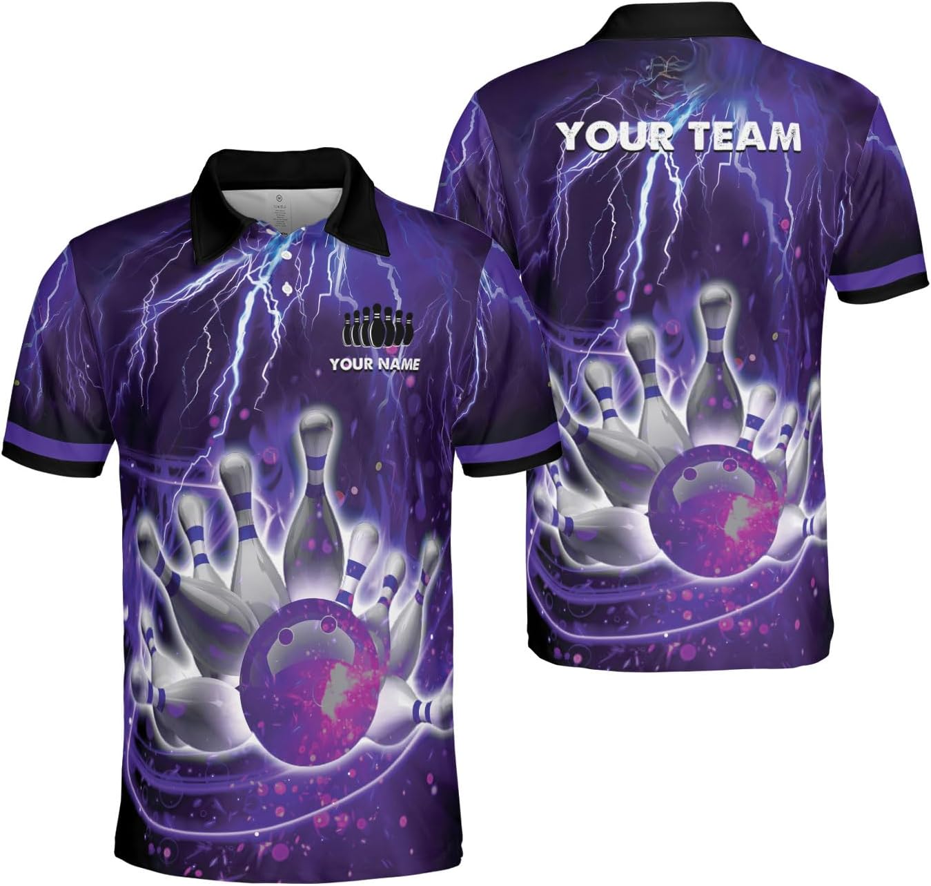 Mostprints Personalized Name Bowling Polo Shirts 3D for Men and Women, Bowling shirt, Bowling Shirts for Men Team Bowling Shirt