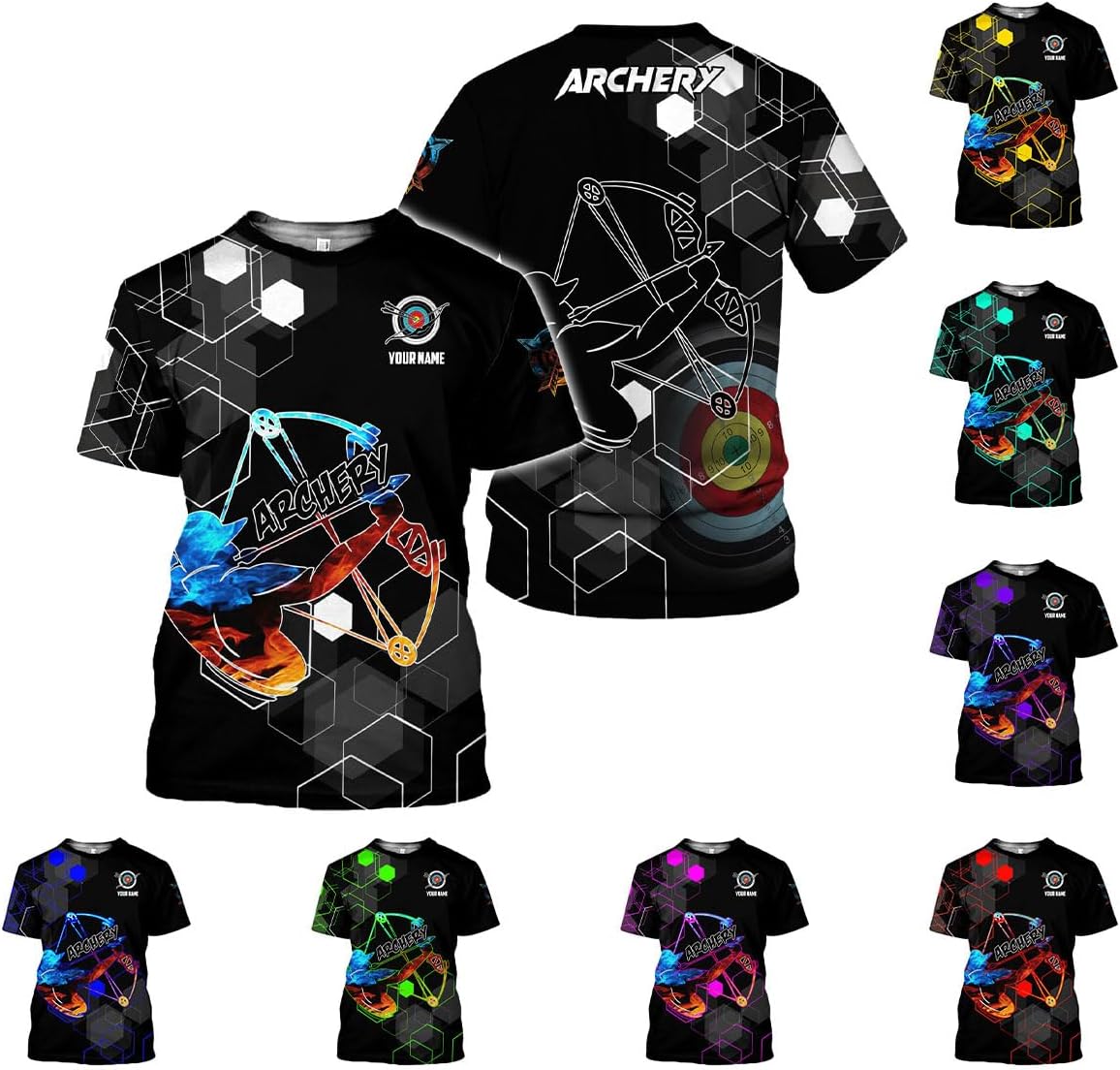 Artparel Personalized Archery Shirt 3D Archery Target Bow Archery Shirts for Men Women Archer Archery Lovers T-Shirt S-5XL