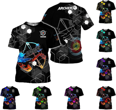 Artparel Personalized Archery Shirt 3D Archery Target Bow Archery Shirts for Men Women Archer Archery Lovers T-Shirt S-5XL