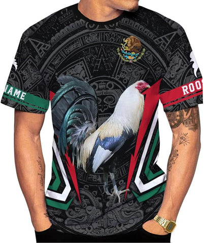 Mostprints Personalized Name Mexican Shirts for Men, Rooster Mexico Shirts for Men, Mexico Shirt Eagle Flag Mexican Eagle 1