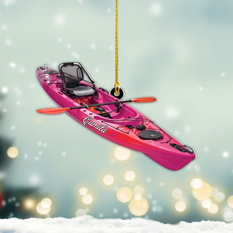 AOVL Personalized Kayak Ornament Lake Kayaking Board Ornament Kayak Gift for Christmas Tree Kayaking Christmas Ornament Kayaking Gifts Ornaments (KY3)
