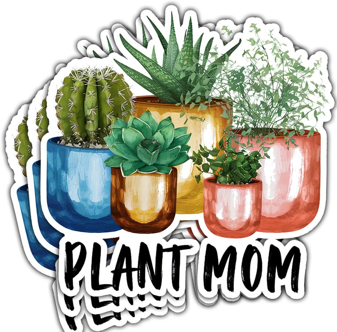 (3Pcs) Plant Mama Sticker, Plant Vinyl Decal, Laptop Plant Stickers, Mom Plant Accessories, Mama Accessories, Great Gifts for Mom - Stickers for Laptop Water Bottle Phone Car Window Helmet 3" (PM 1)